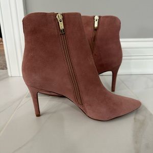 Never Worn New STEVEN Suede Leather Ankle Boots in Blush Pink 6.5